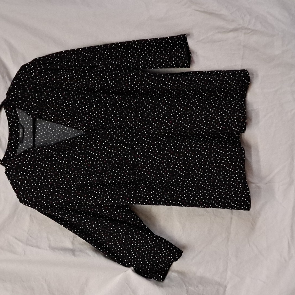 1X Style and Co Ladies Black with white, grey, pink and purple small polka dots